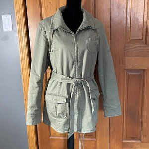 Old Navy Utility Jacket Army Green fine Corduroy  Zipper Sz Large  NWOT